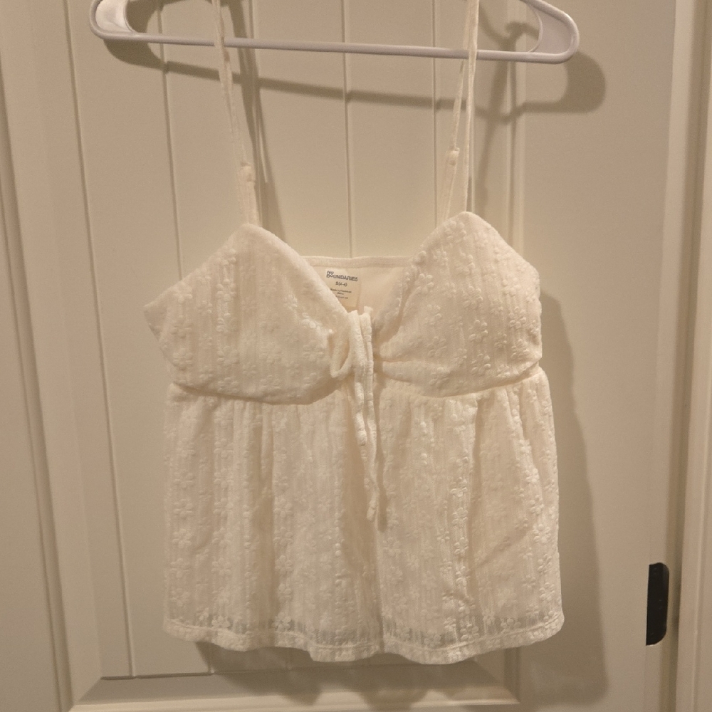 No Boundaries White Lace Babydoll Top